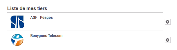 Liste de mes tiers
